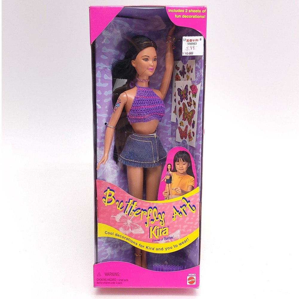 Vintage 1998 Mattel Butterfly Art Kira Doll Friend of Barbie New In Box 20362